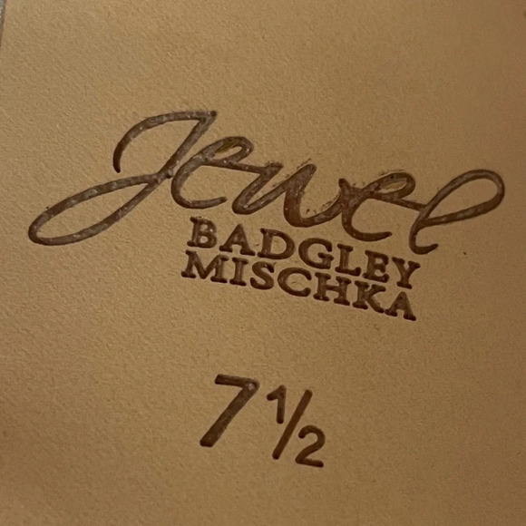 Jewel Badgley Mischka Silver Glitter Strappy Heels - Size 7.5 - Picture 11 of 11